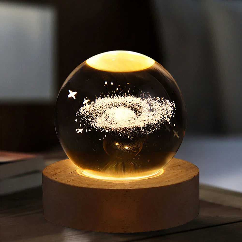 Esfera de Cristal Planetária 3D Galaxy Lum